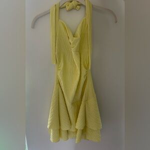 SHEIN Light Yellow Draped Women's Dress